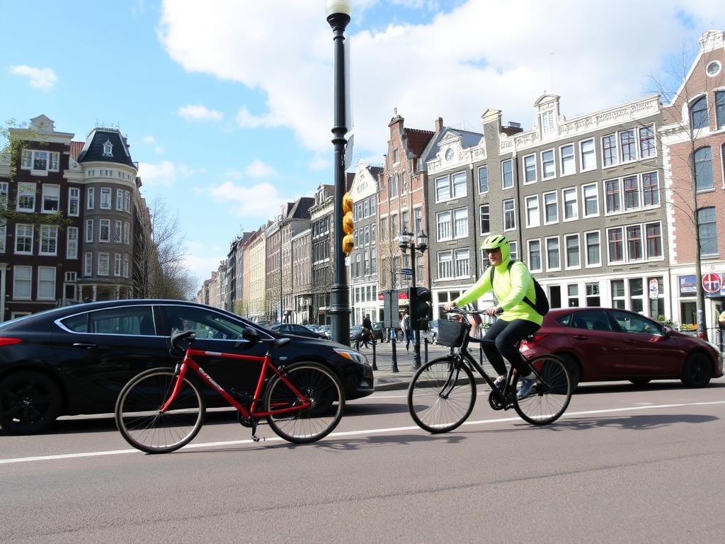 Амстердам на велосипеде и машине. Правила и безопасность для велосипедистов